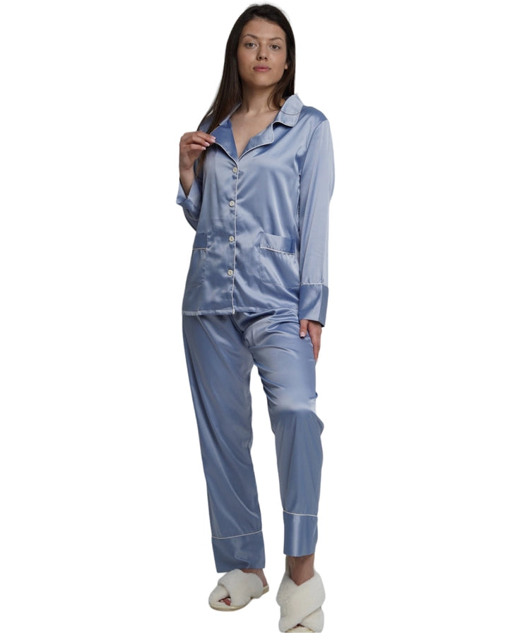 Long Satin Pajama Set