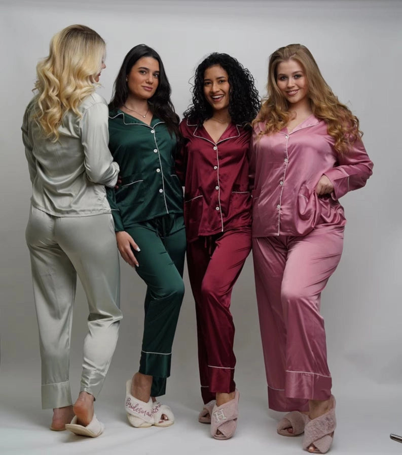 Long Satin Pajama Set