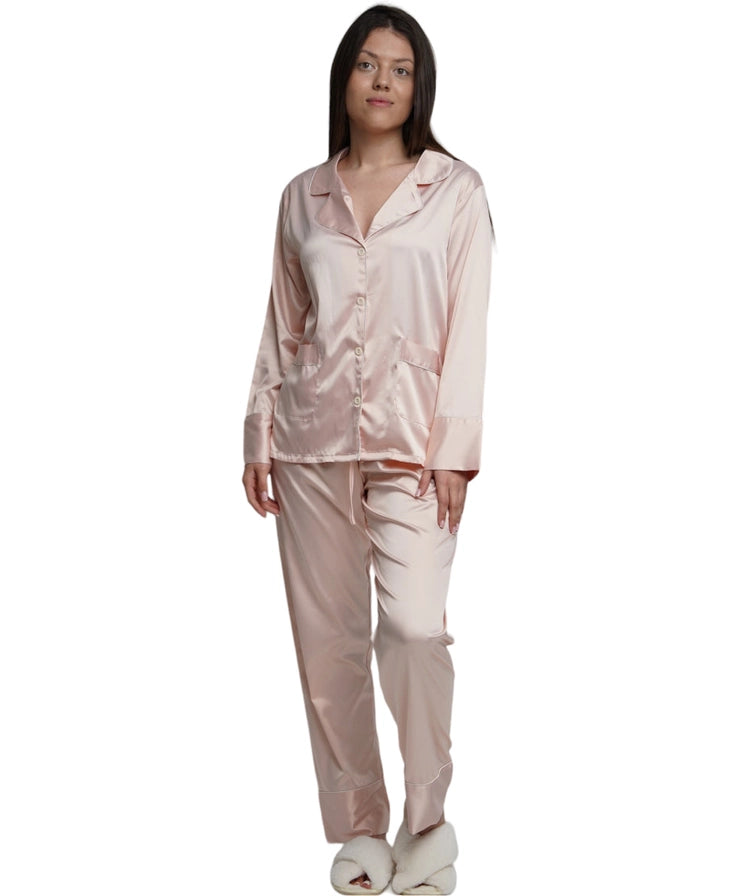 Long Satin Pajama Set