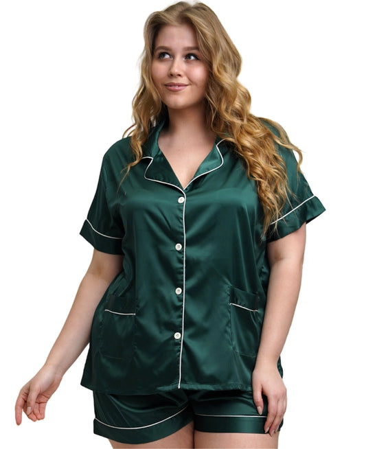 Short Sleeve Satin Pajamas